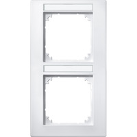 Merten Rahmen zwei fach beschriftbar senkrecht weiß, Retail