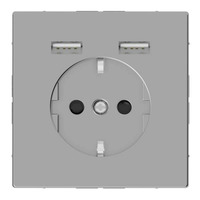 Merten Schutzkontakt Steckdose mit USB Ladegerät edelstahl, Retail