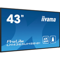 iiyama ProLite LH4365UHSB-B1, Public Display schwarz, UltraHD/4K, IPS, WiFi, Fernbedienung