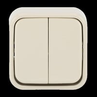 0 Serienschalter 2601/5 Aufputzglas weiß, Retail
