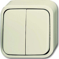 Busch-Jaeger Serienschalter 2601/5 Aufputzglas weiß, Retail