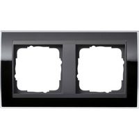 Gira Abdeckrahmen 2fach, Abdeckung schwarz, Retail