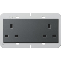 Gira Doppelsteckdose British Standard 13 Ampere anthrazit, Retail