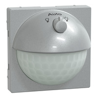 Merten Sensor-Modul mit Schalter für System M, Bewegungsmelder mit Unterkriechschutz, UP aluminium, Retail