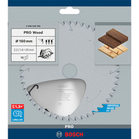Bosch PRO Wood Kreissägeblatt, Ø 160mm, 12Z Bohrung 20mm, für Handkreissägen