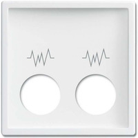 Busch-Jaeger Zentralscheibe studioweiß als Abdeckung für Rufeinheit als Diagnostik-/Steckkontakt weiß, Retail