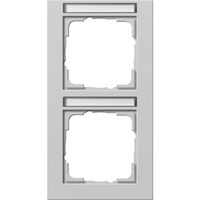 Gira Abdeckrahmen 2-fach senkrecht mit Beschriftungsfeld grau, Retail