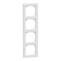 Merten Rahmen vierfach für Senkrecht- und Waagerechtmontage aus Thermoplast, matt, IP20 weiß (matt), Retail
