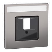 Merten Zentralplatte nickelmetallic rechteckiger Ausschnitt, Abdeckung grau, Retail