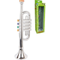VEDES Trompete mit vier Tasten, Länge ca. 38 Zentimeter silber