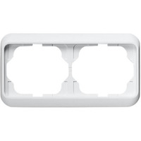Busch-Jaeger Rahmen zweifach waagerecht Abdeckrahmen alpha Studioweiss hochglanz 1722-24G weiß (glänzend), Retail