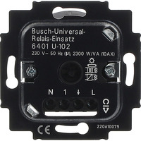 Busch-Jaeger Universal Relais Einsatz Unterputz 230 Volt 2300 Watt Typ 6401 U-102 schwarz (glänzend), Retail