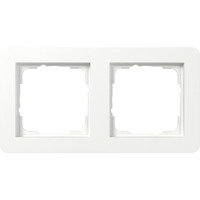 Gira Abdeckrahmen zweifach, Abdeckrahmen E1, seidenmatt, bruchsicher, Kunststoff, matt weiß (matt), Retail