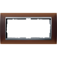 Gira Abdeckrahmen Rahmen für zwei Einheiten opak mit Zwischenrahmen, Abdeckung braun, Retail