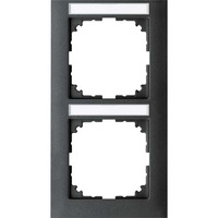 Merten Rahmen zwei-fach mit Beschriftungsfläche, Thermoplast, matt, Schutzart IP20, Klemmbefestigung anthrazit, Retail
