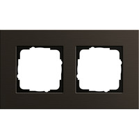 Gira Abdeckrahmen zwei fach Aluminium eloxiert, Abdeckung braun, Retail