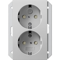 Gira Schutzkontakt Steckdose zweifach grau, Retail