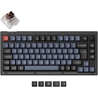 Keychron V1 Knob, Gaming-Tastatur schwarz/blaugrau, DE-Layout, Keychron K Pro Brown, Hot-Swap, RGB, PBT