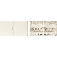 Merten Geräteanschlussdose mit 2 bruchgeschützten Deckeln und 12 Doppelklemmen, UP und AP, Typ 521044, Steckdose weiß, Retail