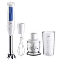 Braun Stabmixer MultiQuick 3 MQ30202M weiß/blau, 900 Watt, mit Zerkleinerer und Schneebesen