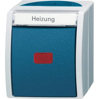 Busch-Jaeger Heizungsnotschalter AP mit Namensschild 2601/2 SKWNH-53 grau, Retail