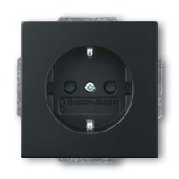 Busch-Jaeger Schutzkontakt Standard Steckdose mit erhöhtem Berührungsschutz schwarz, Retail