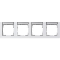 Gira Abdeckrahmen vierfach waagerecht bruchsicher, Abdeckung weiß, Retail