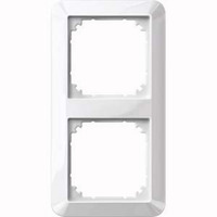 Merten Rahmen 2-fach waagerecht und senkrecht, Thermoplast, glänzend, antibakteriell, Typ 389225 weiß (glänzend), Retail