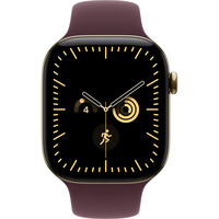Apple Watch Series 12, Smartwatch Titan Gold, 46 mm, Sportarmband Burgund S/M, Cellular
