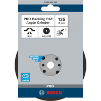 Bosch Professional PRO Backing Pad, Stützteller für Fiberschleifscheiben 125mm, M14, Schleifteller weich, für Winkelschleifer mit Spannmutter