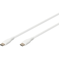 Digitus USB 2.0 Silikon-Anschlusskabel USB-C > USB-C weiß, 1 Meter, PD, Laden mit bis zu 60 Watt