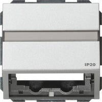 Gira Datenhaube mit Tragring und Beschriftungsfeld für Kommunikationstechnik, Abdeckung aluminium, Retail