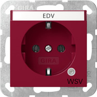 Gira Steckdose Kontroll Grüne Kontrollleuchte mit Beschriftungsfeld rot, Retail