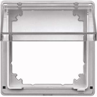 Merten Zwischenring Aquadesign mit Klappdeckel transparent, Abdeckung aluminium, Retail