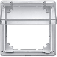 Merten Zwischenring Aquadesign mit Klappdeckel transparent, Abdeckung aluminium, Retail