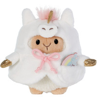 NICI Set Kuscheltier Schaf Wools 8cm mit Regenbogen und Einhornkostüm in Geschenkbox weiß