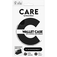 PanzerGlass Wallet Case mit Kickstand, Handyhülle schwarz, Samsung Galaxy S25