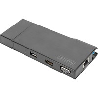 Digitus Universal Travel Docking Station , Dockingstation HDMI, USB, USB-C, VGA, RJ-45, Kartenleser