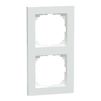 Merten Rahmen zweifach für Senkrecht- und Waagerechtmontage aus Thermoplast, glänzend weiß (glänzend), Retail