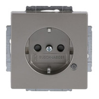 Busch-Jaeger Schutzkontakt Steckdosen Einsatz mit LED Kontrolllicht edelstahl, Retail