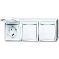 Busch-Jaeger Steckdose dreifach CEE 7/3 Typ F weiß, Retail