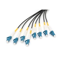 Digitus Glasfaser Universal Breakout Kabel, Duplex, LC/UPC Stecker, Multimode OM4 schwarz, 100 Meter, vorkonfektioniert