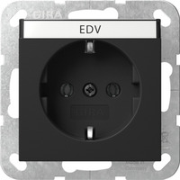 Gira Schutzkontaktsteckdose Typ F 16 Ampere 250 Volt mit Beschriftungsfeld System 55 schwarz, Retail