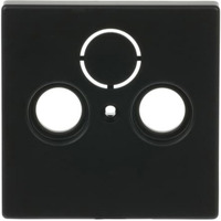 Busch-Jaeger Zentralscheibe matt für Antennendose 2-Loch, Typ 1743-885, Kunststoff, Unterputz, Zentralplatte schwarz (matt), Retail