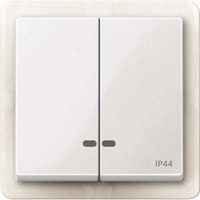 Merten Doppelte Wippe mit Kontrollfenster IP 44 weiß (glänzend), Retail