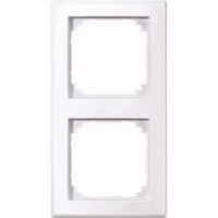 Merten Rahmen für zwei Einheiten, waagerecht und senkrecht montierbar, glänzend, antibakteriell weiß (glänzend), Retail