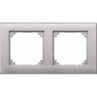 Merten Rahmen zweifach für waagerechte und senkrechte Montage, Thermoplast, matt aluminium, Retail