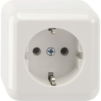 Merten Schutzkontakt-Steckdose Aufputz mit Schraubbefestigung und Steckklemmen, 16 Ampere, 250 Volt weiß (glänzend), Retail