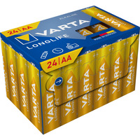 VARTA Longlife Batterie LR06 Box, AA (Mignon) 24 Stück
