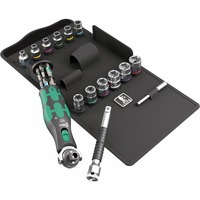 Wera 8009 Zyklop Pocket Set 3, 27-teilig, Bit-Satz schwarz/grün, Umschaltknarre für 3/8", 1/4"